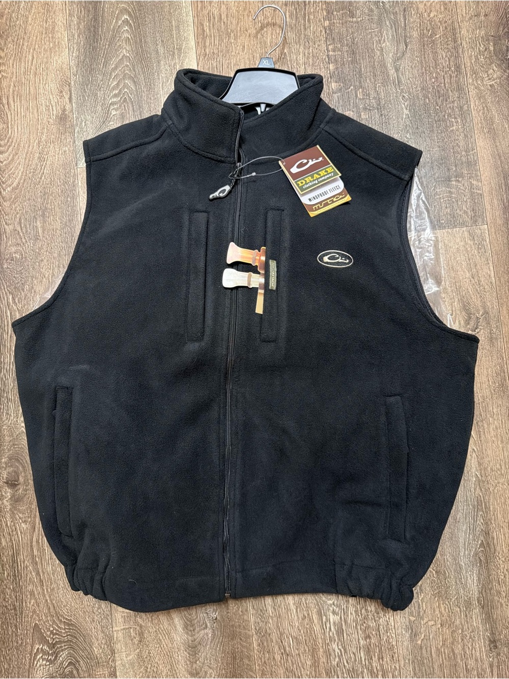 Drake Black Men's Fleece Vest with Chest Pockets